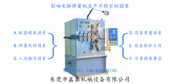 影響電腦彈簧機生產(chǎn)不穩定的因素