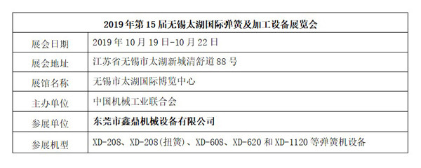 2019第15屆無(wú)錫太湖國際彈簧及加工設備展覽會(huì )(2)